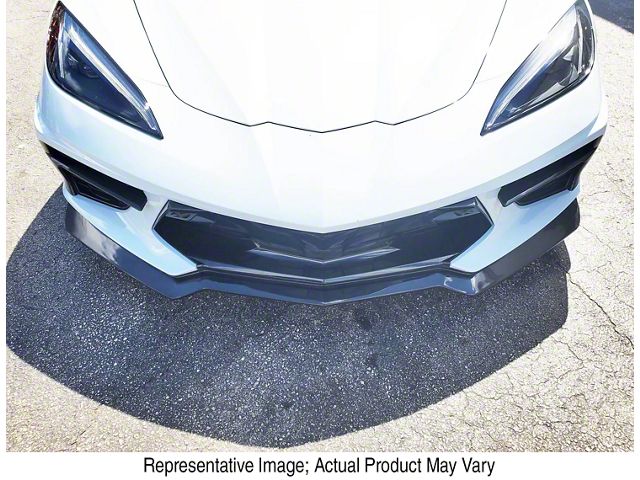Atomic 6 Carbon V2.0 Wingless Front Splitter; Visual Carbon Fiber (20-24 Corvette C8)