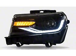6th Gen Style Projector Headlights; Black Housing; Clear Lens (14-15 Camaro)