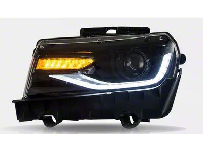 6th Gen Style Projector Headlights; Black Housing; Clear Lens (14-15 Camaro)