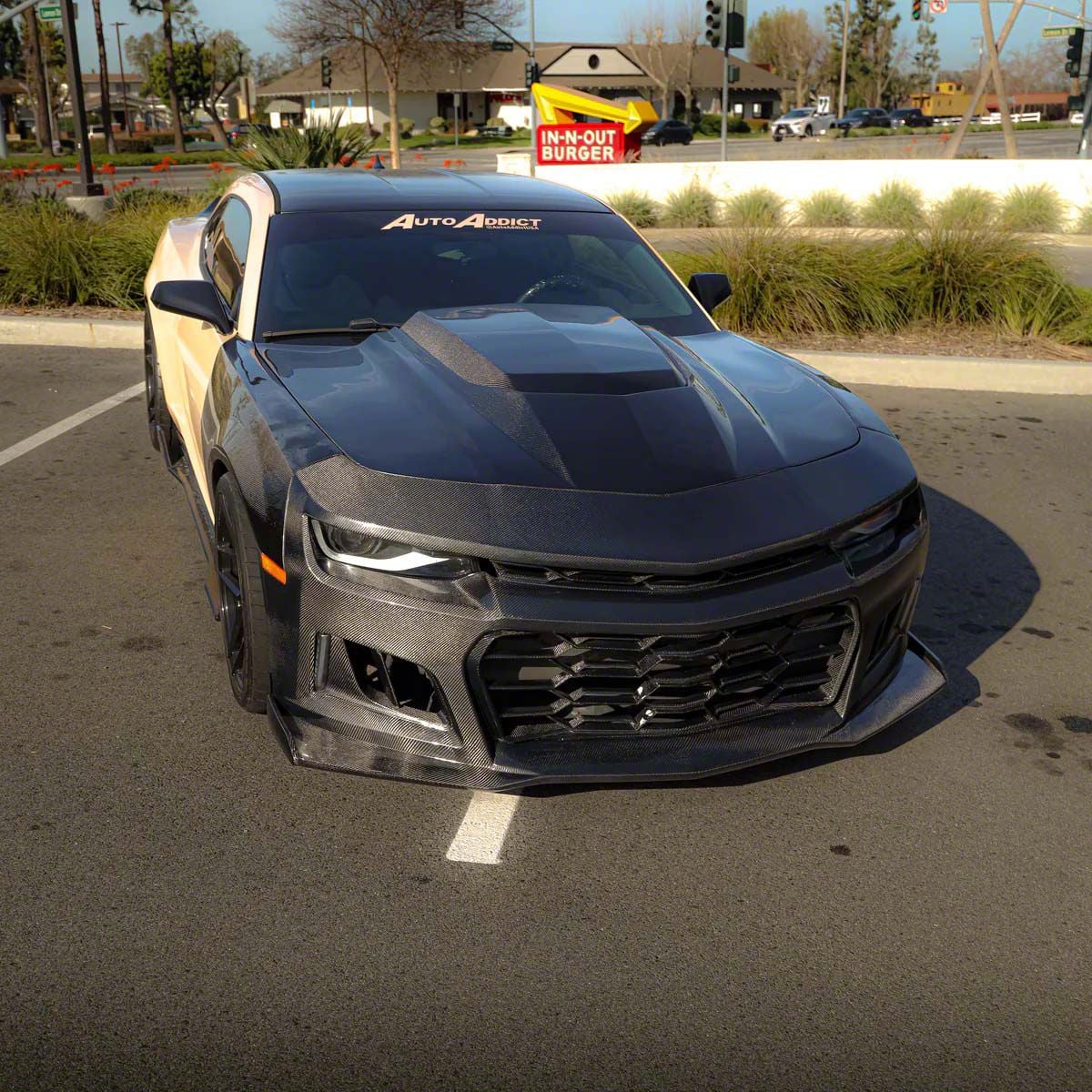 Auto Addict USA Camaro Black Panther Front Bumper Conversion; Carbon ...