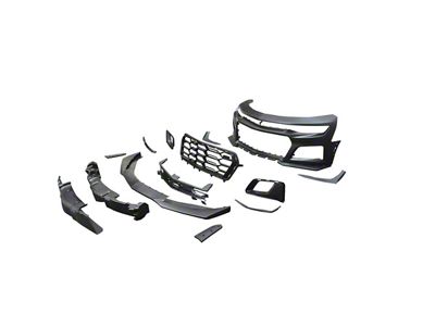 ZL1 1LE Track Pack Front Bumper Conversion with Non-RS Headlight Brackets; Unpainted (19-24 Camaro LT, SS)