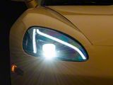 C8 Style Projector LED Headlights; Black Housing; Clear Lens (05-13 Corvette C6)