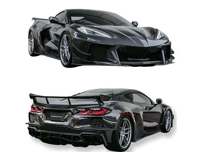 Deluxe Wide Track Package Full Body Kit; Carbon Fiber (20-25 Corvette C8 Stingray Convertible)