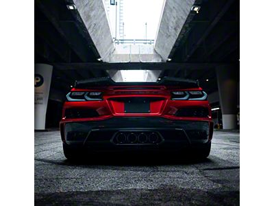 Euro Style Sequential LED Tail Lights; Gloss Black Housing; Smoked Lens (20-25 Corvette C8)