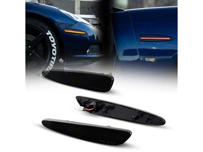 LED Side Marker Lights; Smoked (05-13 Corvette C6)