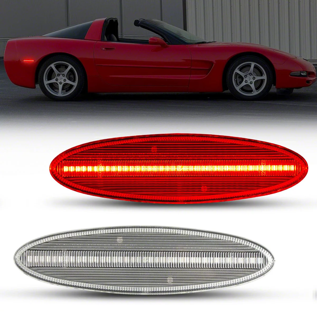 Auto Addict USA LED Side Markers; Red; Clear AAUSA00002347 (97-04 ...