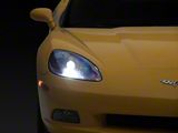 Type-OE Style Headlights; Red Housing; Clear Lens (05-13 Corvette C6)