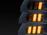 Euro Style Sequential LED Tail Lights; Gloss Black Housing; Clear Lens (24-26 Mustang)