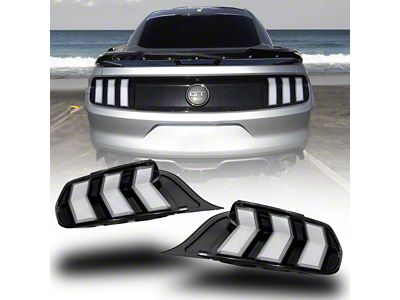 Euro Style Tail Lights; Black Housing; Clear Lens (15-23 Mustang)