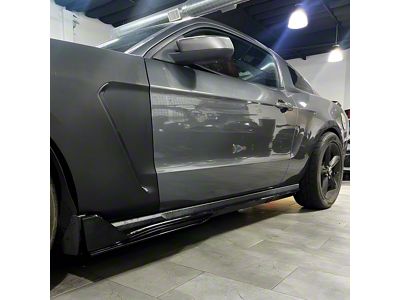 GT350 Style Side Skirts; Gloss Black (10-14 Mustang)