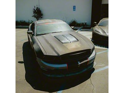 GT500 Style Hood; Unpainted (10-14 Mustang)