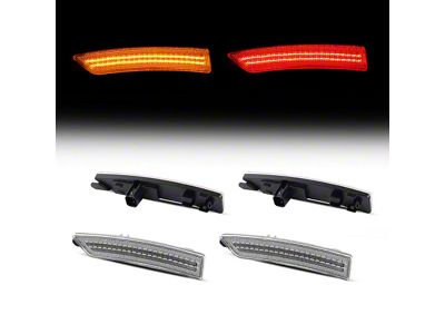 LED Side Marker Lights; Clear (24-25 Mustang)