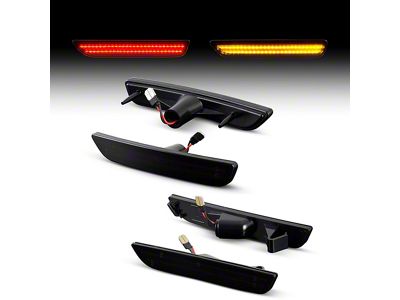LED Side Marker Lights; Smoked (10-14 Mustang)