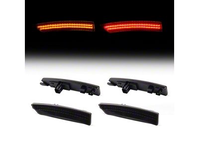 LED Side Marker Lights; Smoked (24-25 Mustang)