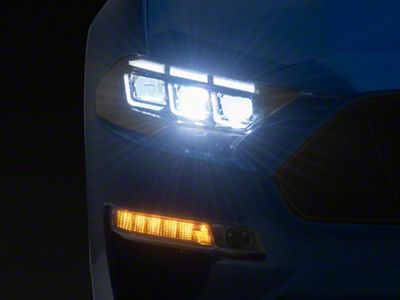 S650 Style Projector Headlights with Amber Sequential Turn Signals; Black Housing; Clear Lens (18-23 Mustang GT, EcoBoost)