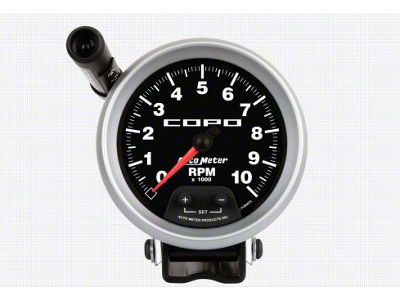 Auto Meter COPO Series 3-3/4-Inch Pedestal Tachometer with Shift Light; 0-10000 RPM (Universal; Some Adaptation May Be Required)