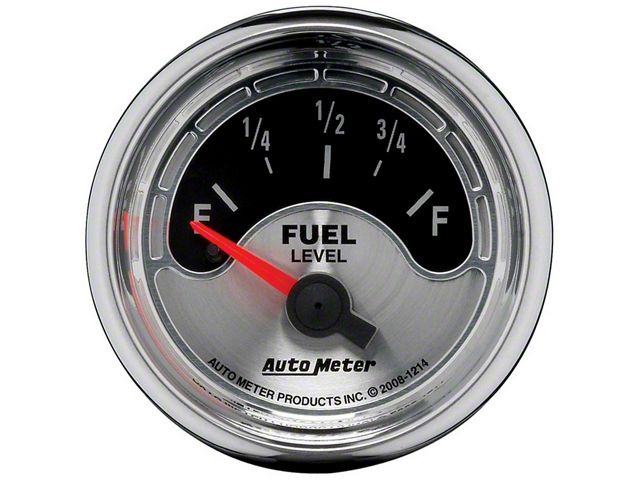 Auto Meter American Muscle Fuel Level Gauge; 0 ohm Empty to 90 ohm Full; Electrical (Universal; Some Adaptation May Be Required)