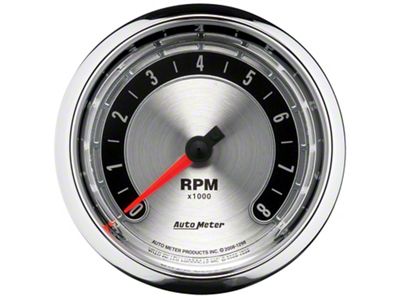 Auto Meter American Muscle Series 3-3/8-Inch In-Dash Tachometer; 0-8000 RPM (Universal; Some Adaptation May Be Required)