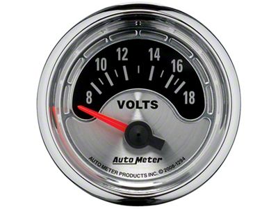 Auto Meter American Muscle Series 2-1/16-Inch Voltmeter Gauge; 8-18V (Universal; Some Adaptation May Be Required)