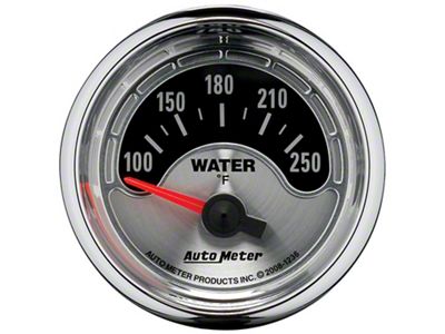 Auto Meter American Muscle Series 2-1/16-Inch Water Temperature Gauge; 100-250 Fahrenheit (Universal; Some Adaptation May Be Required)