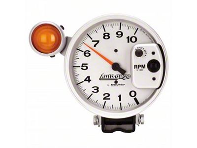 Auto Meter Auto Gage Series 5-Inch Pedestal Tachometer with Shift Light; 0-10000 RPM (Universal; Some Adaptation May Be Required)