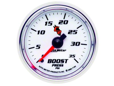 Auto Meter C2 Series 2-1/16-Inch Boost Gauge; 0-35 PSI; Mechanical (Universal; Some Adaptation May Be Required)