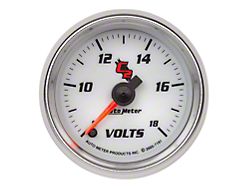 Auto Meter C2 Series 2-1/16-Inch Voltmeter Gauge; 8-18V (Universal; Some Adaptation May Be Required)