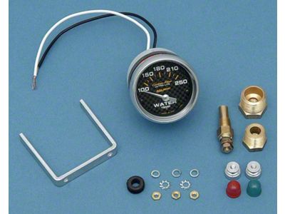 Auto Meter Carbon Fiber Series 2-1/16-Inch Water Temperature Gauge; 100-250 Fahrenheit (Universal; Some Adaptation May Be Required)