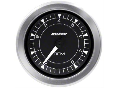 Auto Meter Chrono Series 3-3/8-Inch In-Dash Tachometer; 0-8000 RPM (Universal; Some Adaptation May Be Required)
