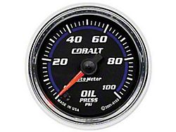 Auto Meter Cobalt Series 2-1/16-Inch Oil Pressure Gauge; 0-100 PSI; Digital Stepper Motor (Universal; Some Adaptation May Be Required)