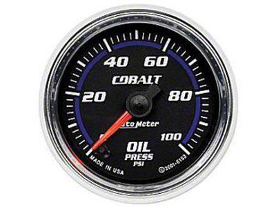 Auto Meter Cobalt Series 2-1/16-Inch Oil Pressure Gauge; 0-100 PSI; Digital Stepper Motor (Universal; Some Adaptation May Be Required)