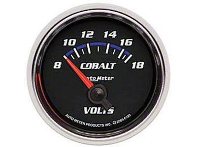 Auto Meter Cobalt Voltmeter Gauge; Electrical (Universal; Some Adaptation May Be Required)