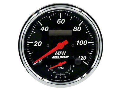 Auto Meter Designer Black Series 5-Inch Tachometer/Speedometer Combo; 8K RPM / 120 MPH (Universal; Some Adaptation May Be Required)
