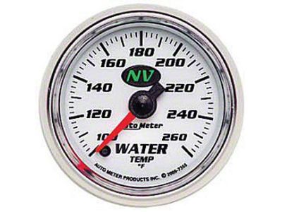 Auto Meter NV Series 2-1/16-Inch Water Temperature Gauge; 140-280 Fahrenheit; Mechanical (Universal; Some Adaptation May Be Required)