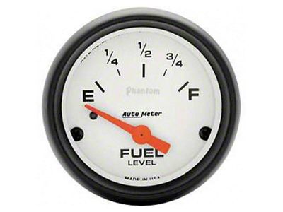 Auto Meter Phantom Fuel Level Gauge; 0 ohm Empty to 90 ohm Full; Electrical (Universal; Some Adaptation May Be Required)