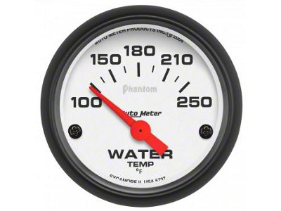 Auto Meter Phantom Water Temperature Gauge; Electrical (Universal; Some Adaptation May Be Required)
