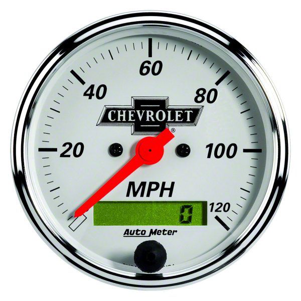 Auto Meter Camaro Speedometer Gauge with Chevrolet Heritage Bowtie Logo
