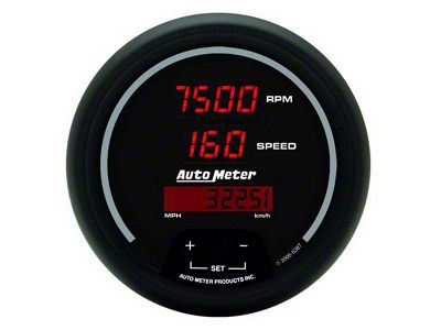 Auto Meter Sport-Comp Digital Series 3-3/8-Inch Tachometer/Speedometer Combo; 10K RPM / 260 MPH (Universal; Some Adaptation May Be Required)