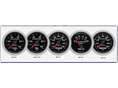 Auto Meter COPO Series 2-1/16-Inch Transmission Temperature Gauge; 100-260 Fahrenheit; Digital Stepper Motor (Universal; Some Adaptation May Be Required)