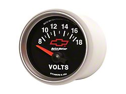 Auto Meter Chevy Black Series 2-1/16-Inch Voltmeter Gauge; 8-18V (Universal; Some Adaptation May Be Required)