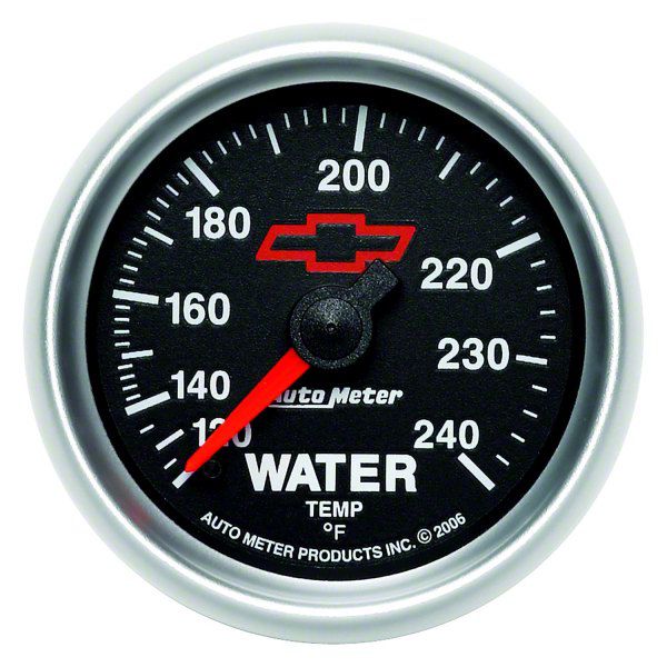 Auto Meter Camaro Water Temperature Gauge with Chevy Red Bowtie Logo