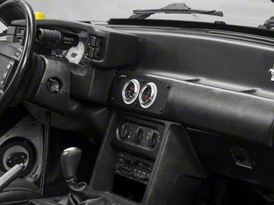 Auto Meter Gauge Cage Dual Gauge Pod Mount; 2-5/8-Inch; Carbon Fiber Look (87-93 Mustang)