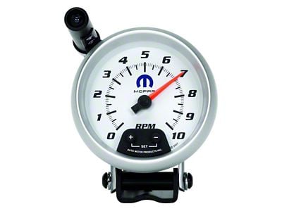 Auto Meter 3-3/4-Inch Pedestal Tachometer with Shift Light and MOPAR Logo; Electrical (Universal; Some Adaptation May Be Required)