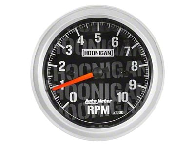 Auto Meter 3-3/8-Inch In-Dash Tachometer Gauge with Hoonigan Logo; Electrical (Universal; Some Adaptation May Be Required)