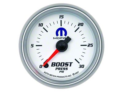 Auto Meter Boost Gauge with MOPAR Logo; Digital Stepper Motor (Universal; Some Adaptation May Be Required)