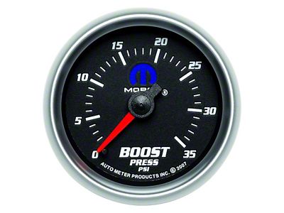 Auto Meter Boost Gauge with MOPAR Logo; Mechanical (Universal; Some Adaptation May Be Required)