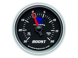 Auto Meter Boost/Vacuum Gauge with MOPAR Logo; Mechanical (Universal; Some Adaptation May Be Required)