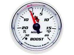 Auto Meter C2 Series 2-1/16-Inch Boost/Vacuum Gauge; 30 inHG / 20 PSI; Mechanical (Universal; Some Adaptation May Be Required)