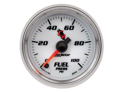 Auto Meter C2 Series 2-1/16-Inch Fuel Pressure Gauge; 0-100 PSI; Digital Stepper Motor (Universal; Some Adaptation May Be Required)
