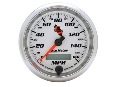 Auto Meter C2 Series 3-3/8-Inch Programmable Speedometer; 0-160 MPH (Universal; Some Adaptation May Be Required)